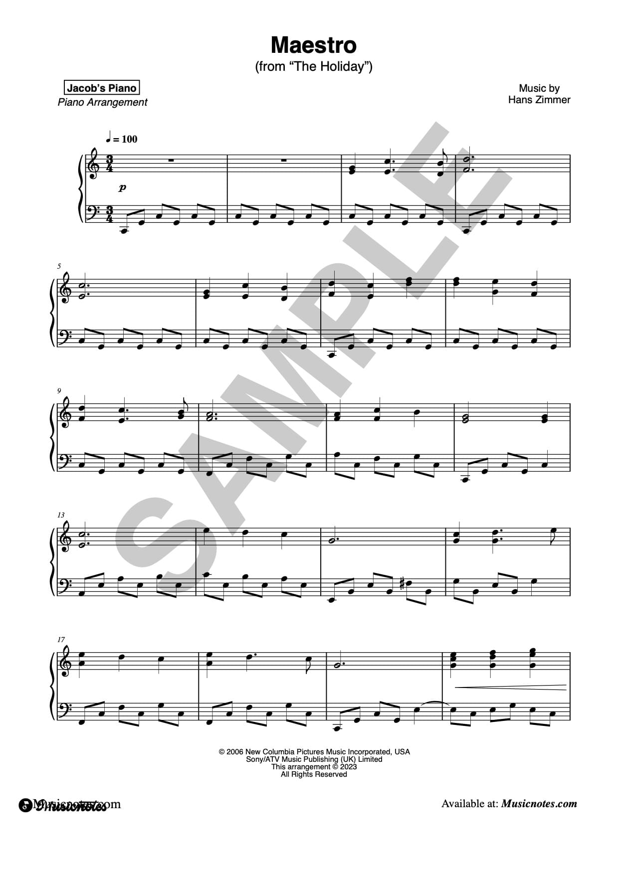 Maestro (from "Holiday") (Sheet Music)
